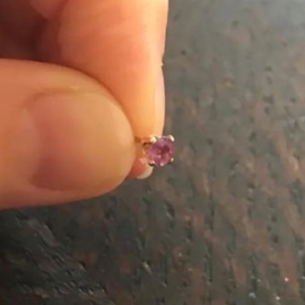 Single Sparkling Ruby Stud Earring 14k And Natura… - image 2